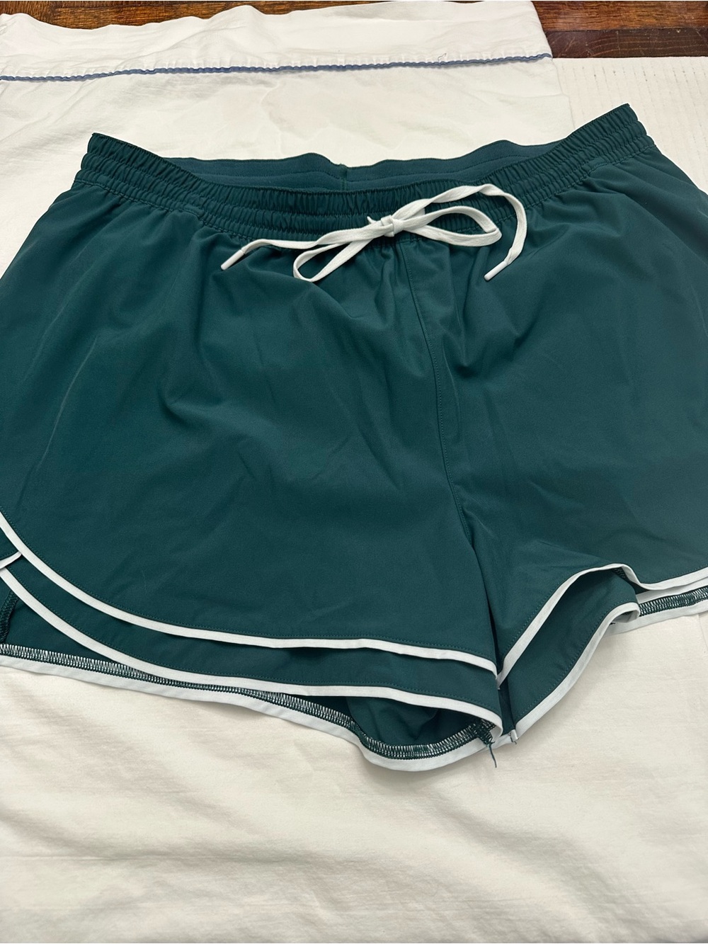 CALIA by Carrie Underwood Teal Athletic Shorts with White Trim
